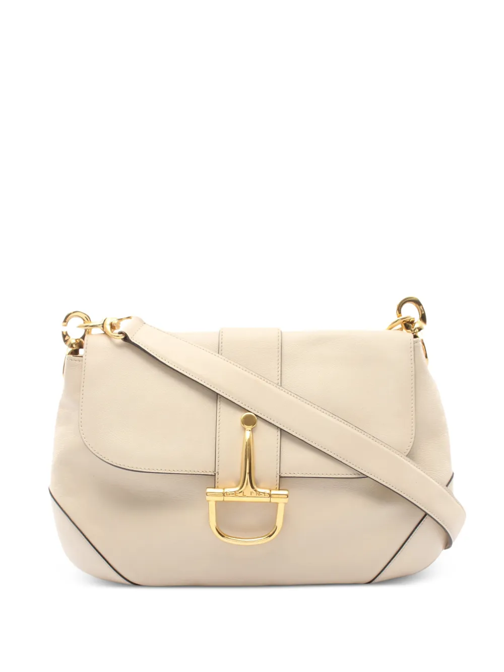 Celine Pre-Owned 2000s logo-plaque shoulder bag - Neutrals