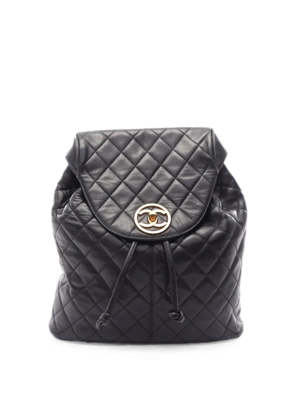CHANEL Pre-Owned 1991-1994 Matelassé lambskin backpack - Nero