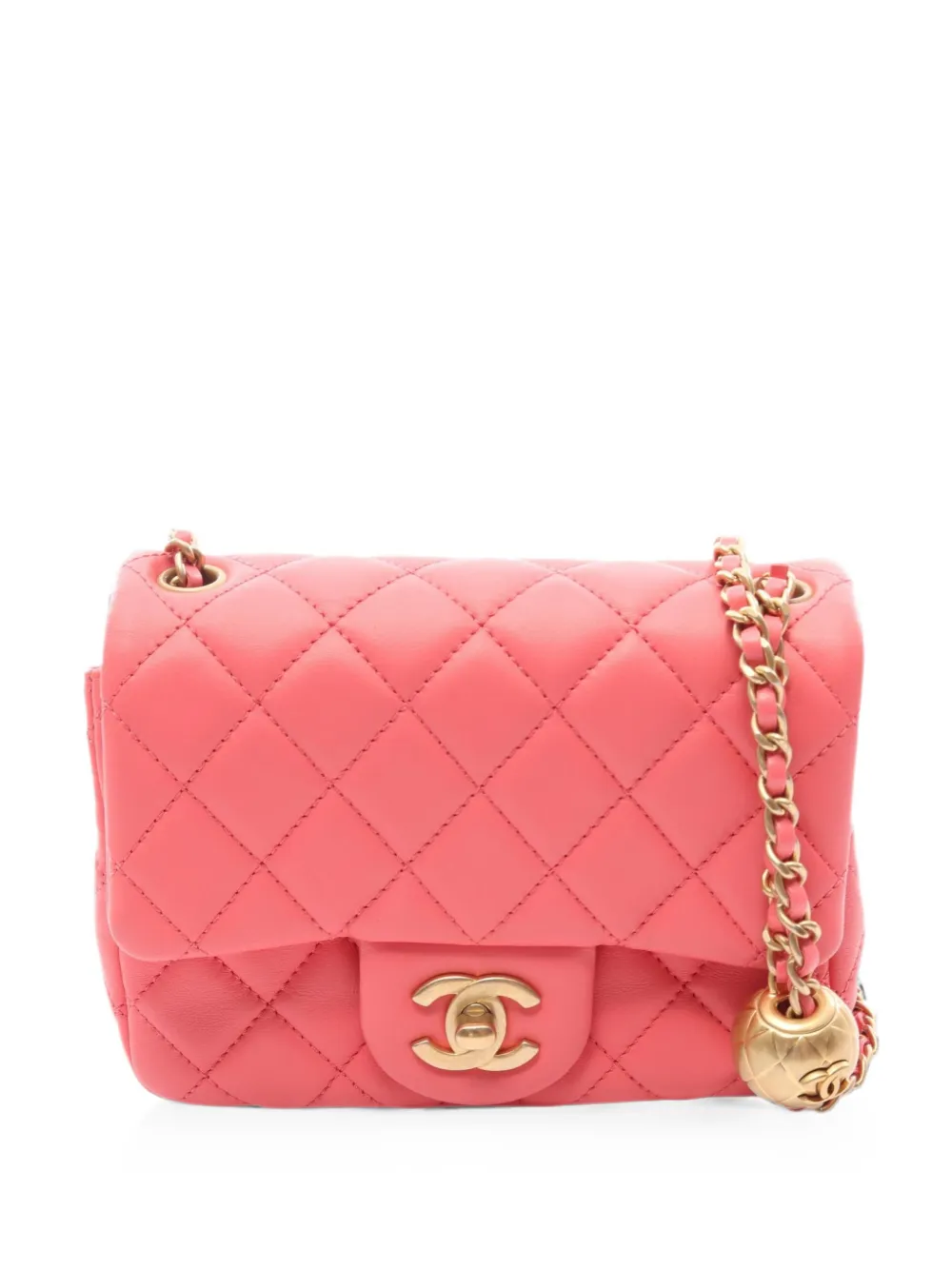 CHANEL Pre-Owned 2020-2021 Matelassé chain shoulder bag - Rosa