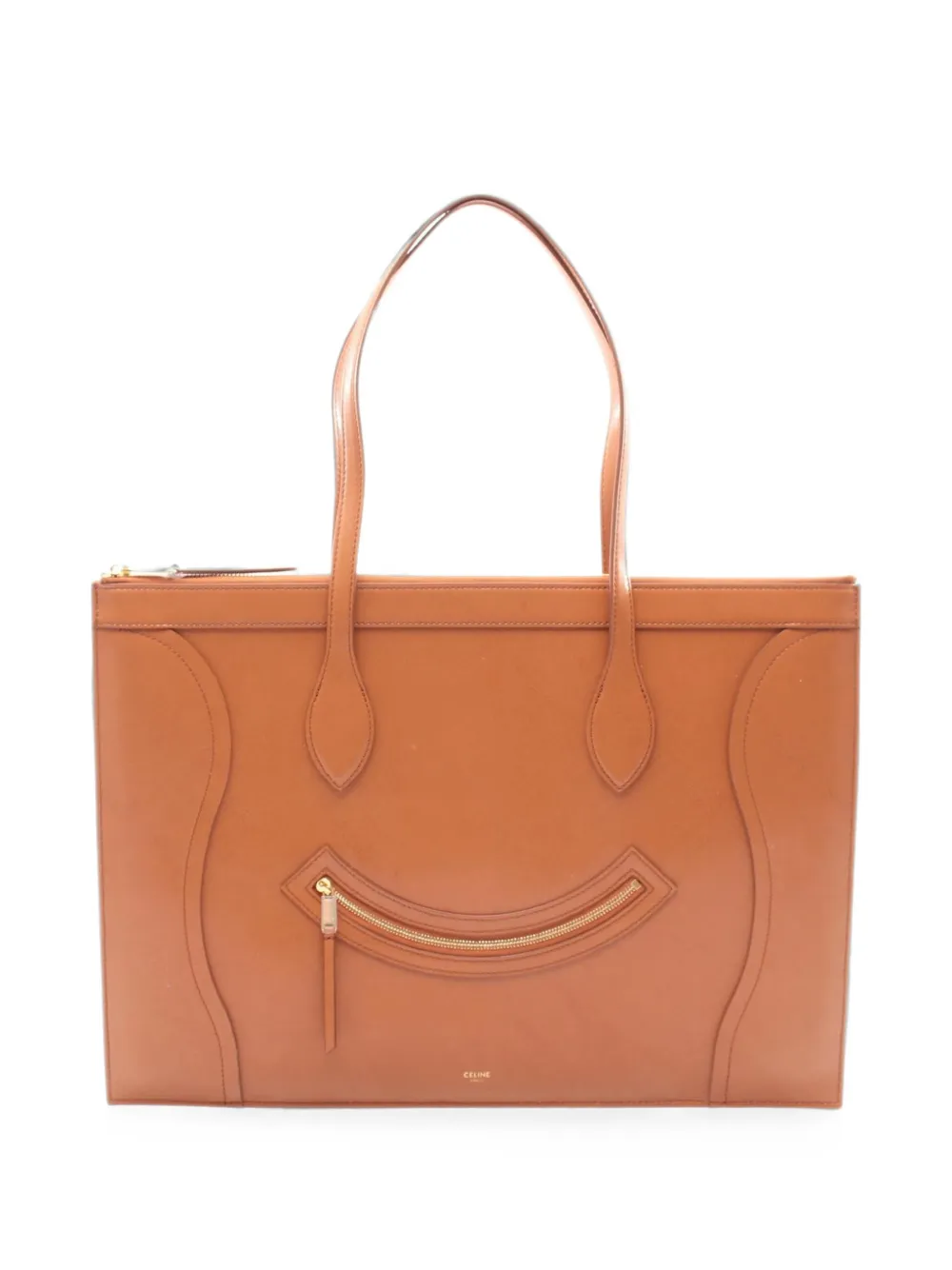 Celine Pre-Owned 2020s Flat Luggage leather tote bag - Marrone