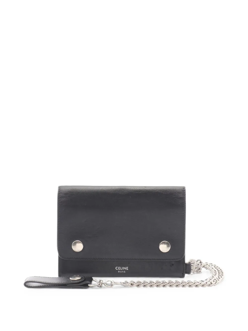 Pre-owned Celine 2000s Chain-strap Wallet In Black