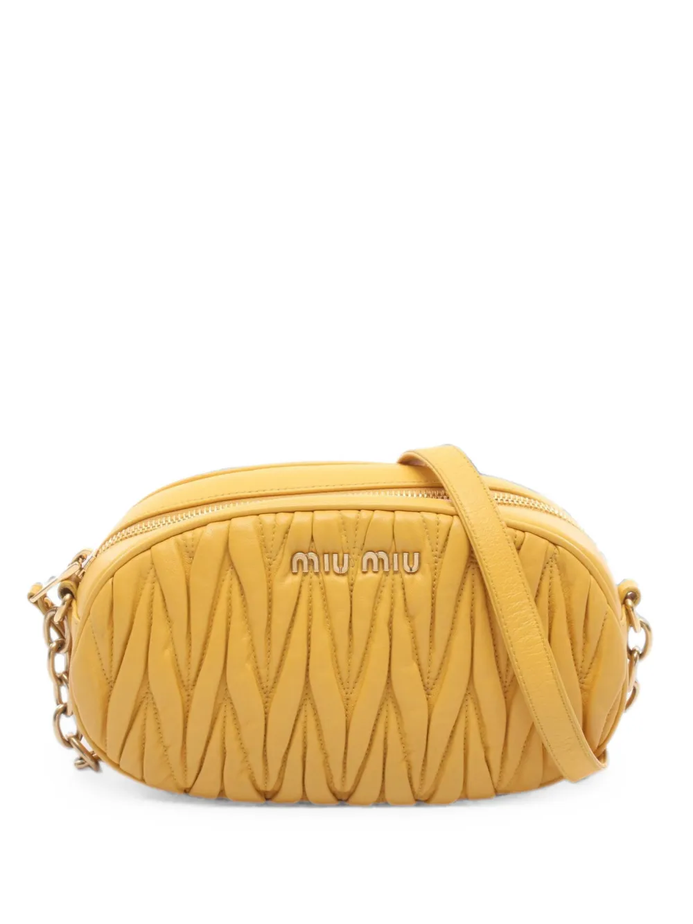 Miu Miu Pre-Owned 2000s Matelassé chain shoulder bag - Giallo