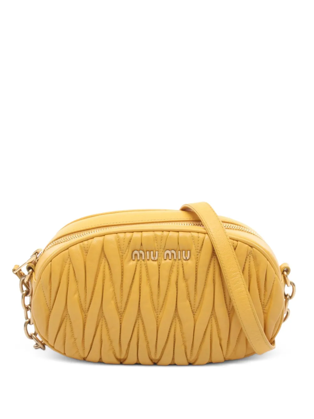 Miu Miu Pre-Owned 2000s Matelassé chain shoulder bag - Giallo
