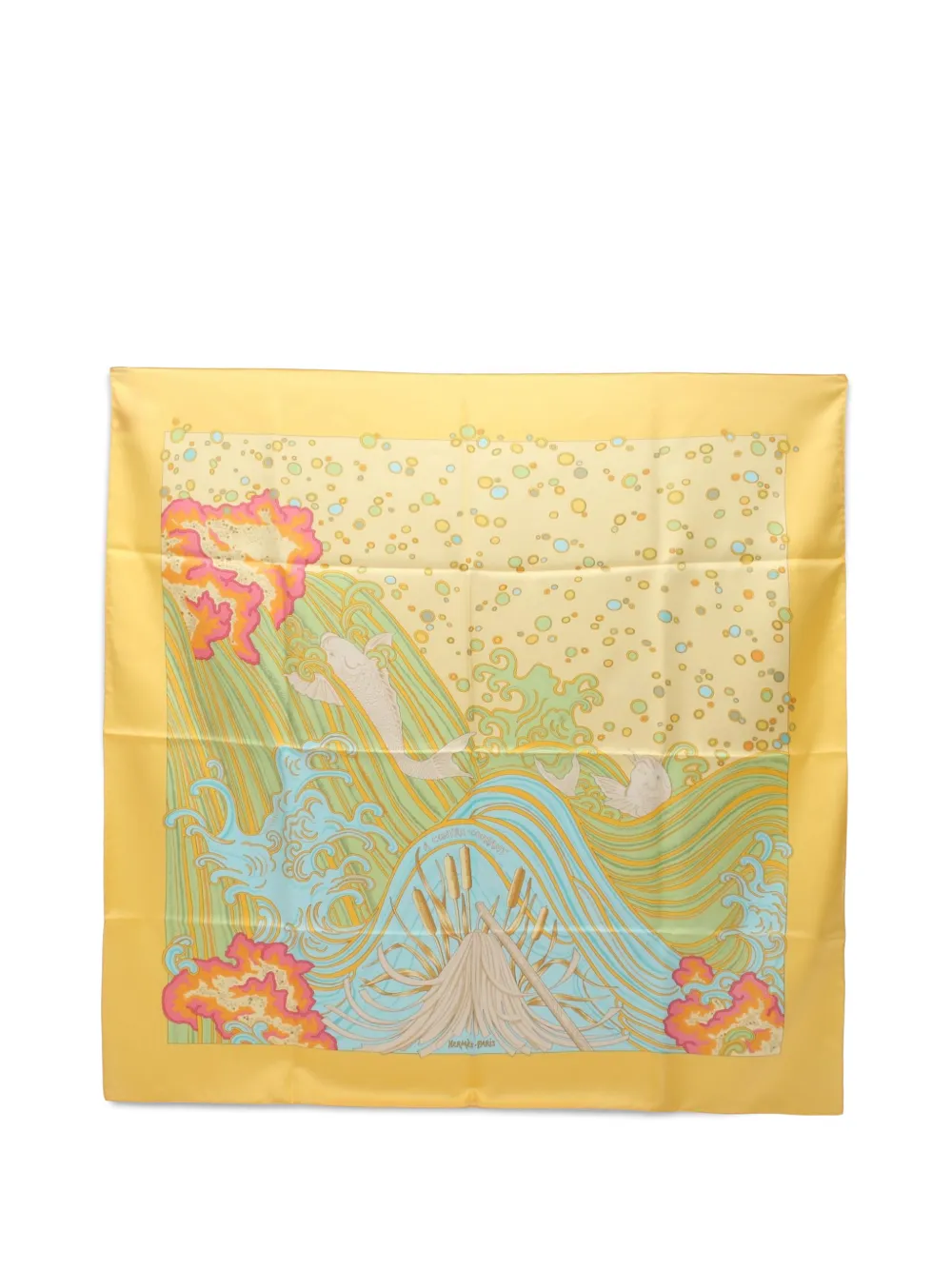 Hermès Pre-Owned 2010s A Contre Courant scarf - Giallo