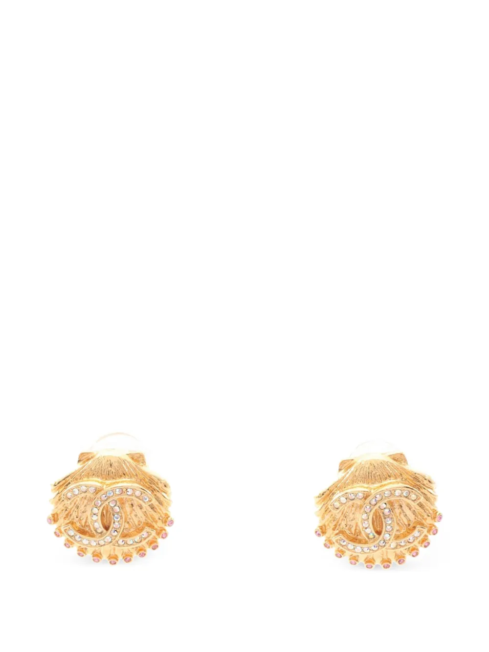 CHANEL Pre-Owned 1986-1988 Coco Mark motif earrings - Gold