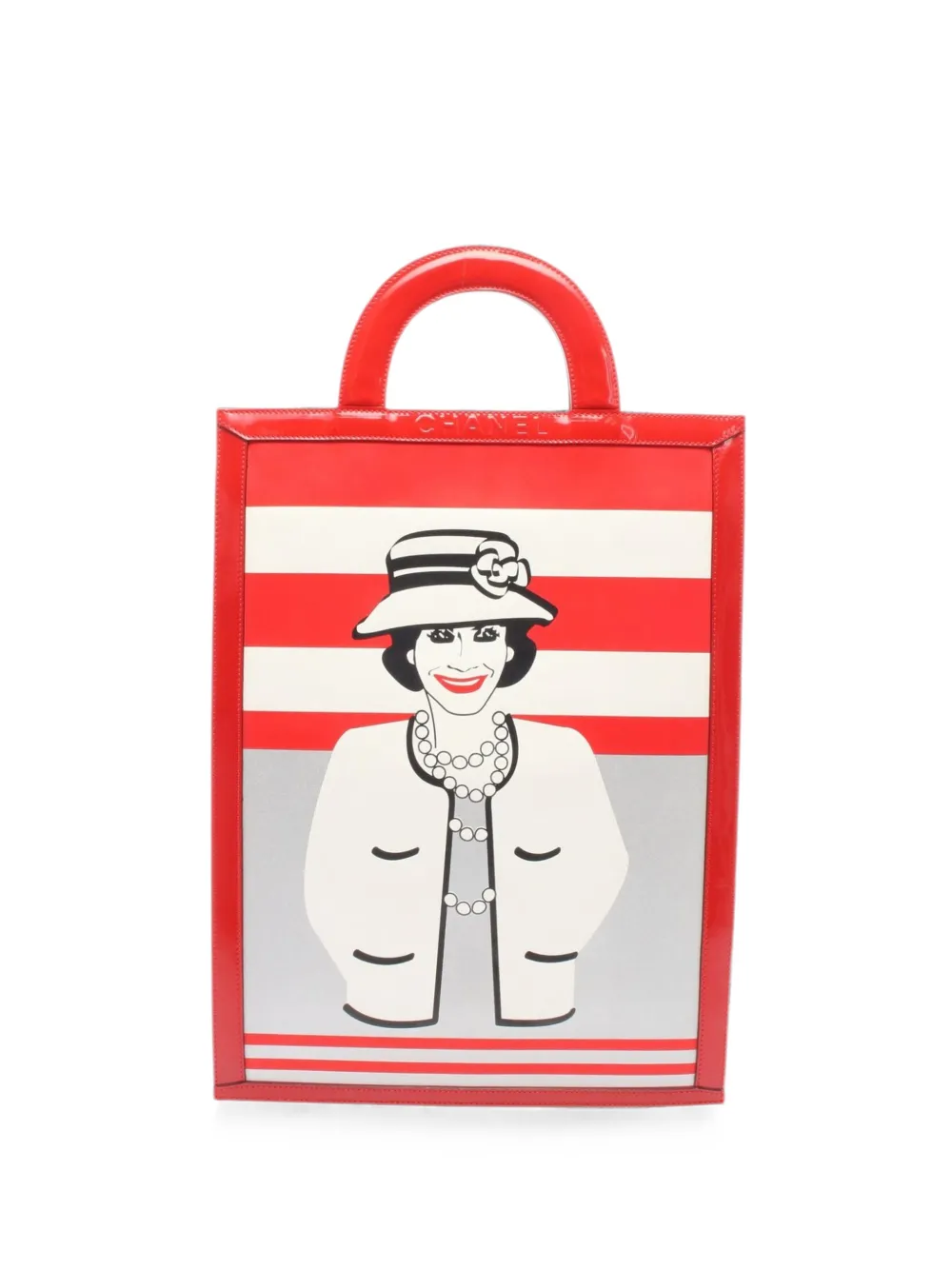 CHANEL Pre-Owned 2000-2002 Chocolate Bar Mademoiselle tote bag - Rosso