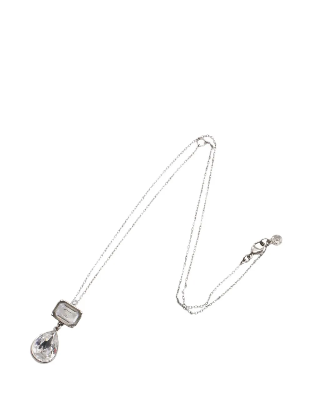 CHANEL Pre-Owned 1986-1988 Coco Mark crystal necklace - Argento