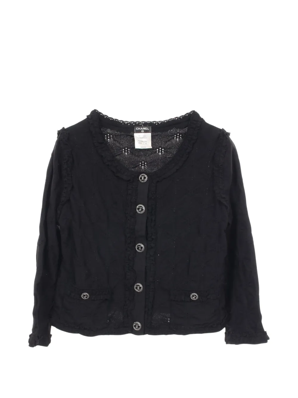 CHANEL Pre-Owned 1986-1988 CC-button cardigan - Nero