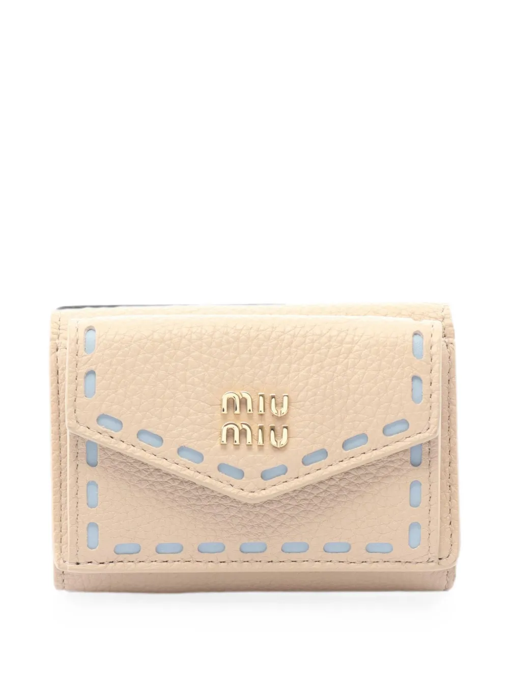 Miu Miu Pre-Owned 2020s Vitello Phenix trifold wallet - Toni neutri