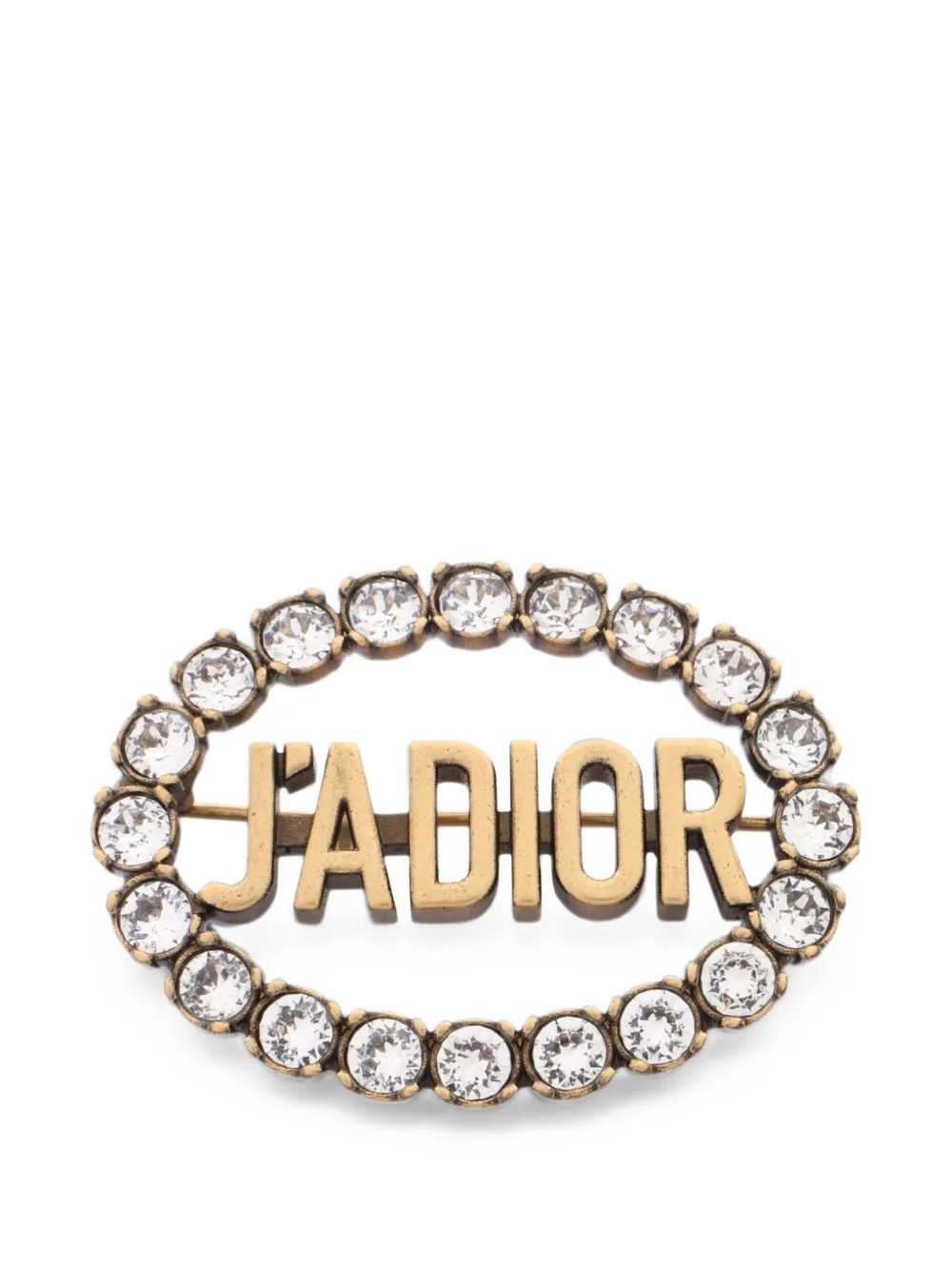 Christian Dior Pre-Owned 2010s J'ADIOR rhinestone brooch - Gold