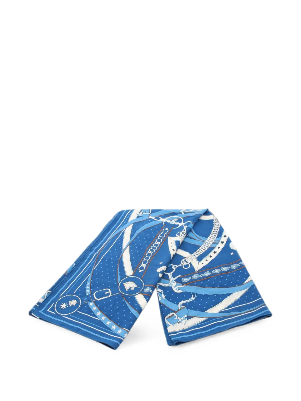 Hermès Pre-Owned 2010s La Promenade Du Matin scarf - Blu