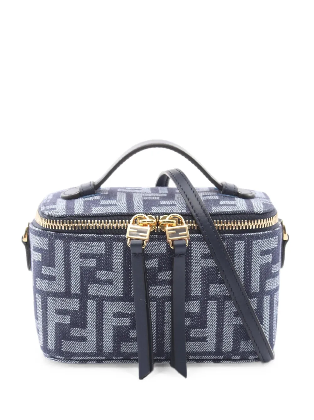 Fendi Pre-Owned 2020s FF jacquard vanity bag - Blu
