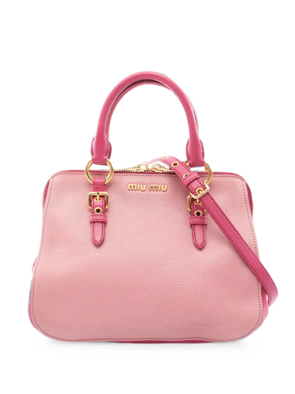 Miu Miu Pre-Owned 2000s Madras leather tote bag - Rosa