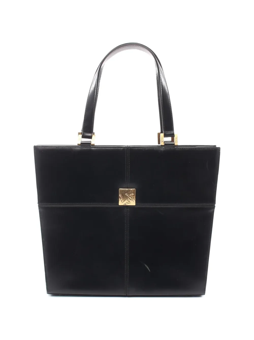 Saint Laurent Pre-Owned 2000s logo-plaque tote bag - Nero
