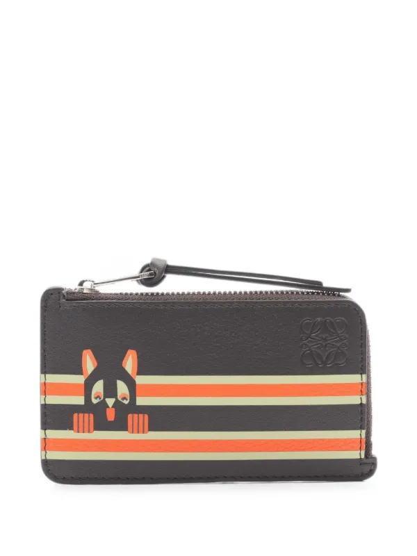 Loewe Pre-owned 2020s Futurist Cat Cardholder in Brown