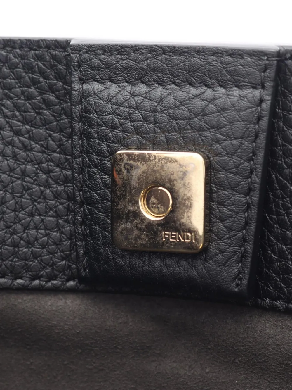 Fendi Pre-owned 2010s FF Leather Tote Bag in Black, view 5