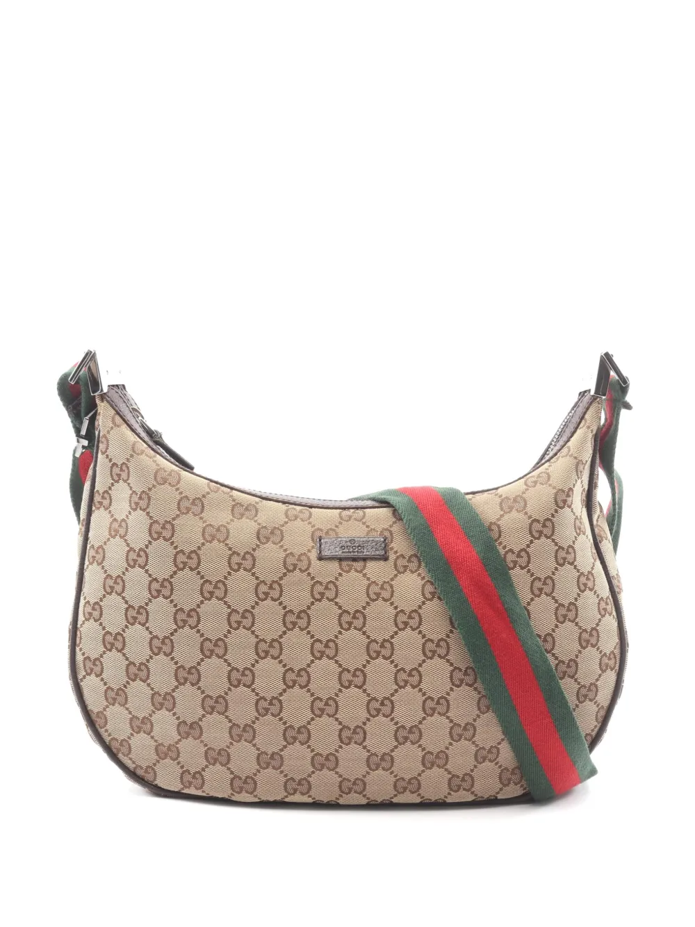 Gucci Pre-Owned 2000s GG canvas Web-stripe shoulder bag - Toni neutri