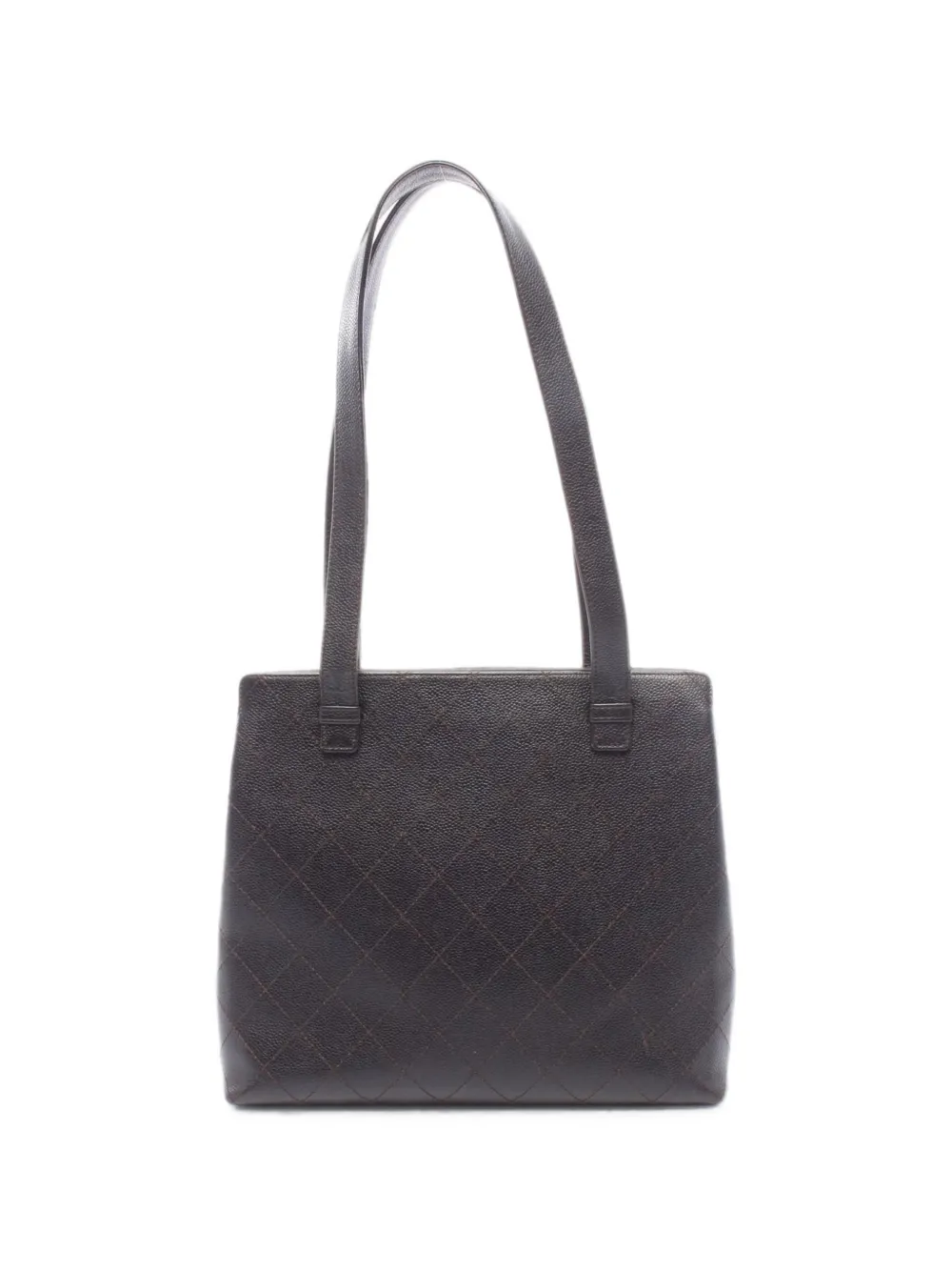 CHANEL Pre-Owned 1997-1999 Caviar-leather quilted tote bag - Brown