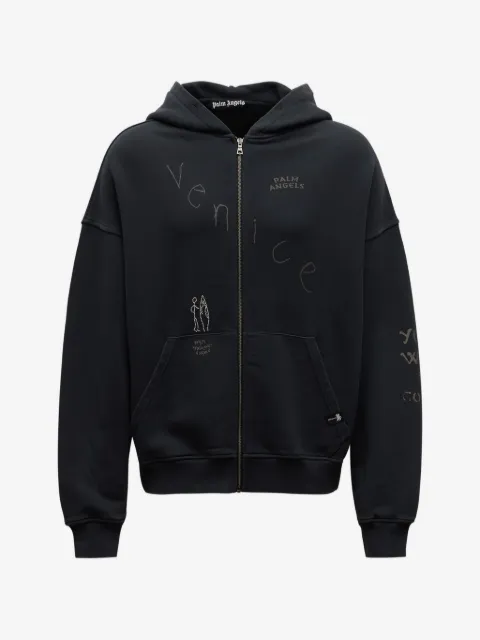 Palm Angels embellished logo-print hoodie