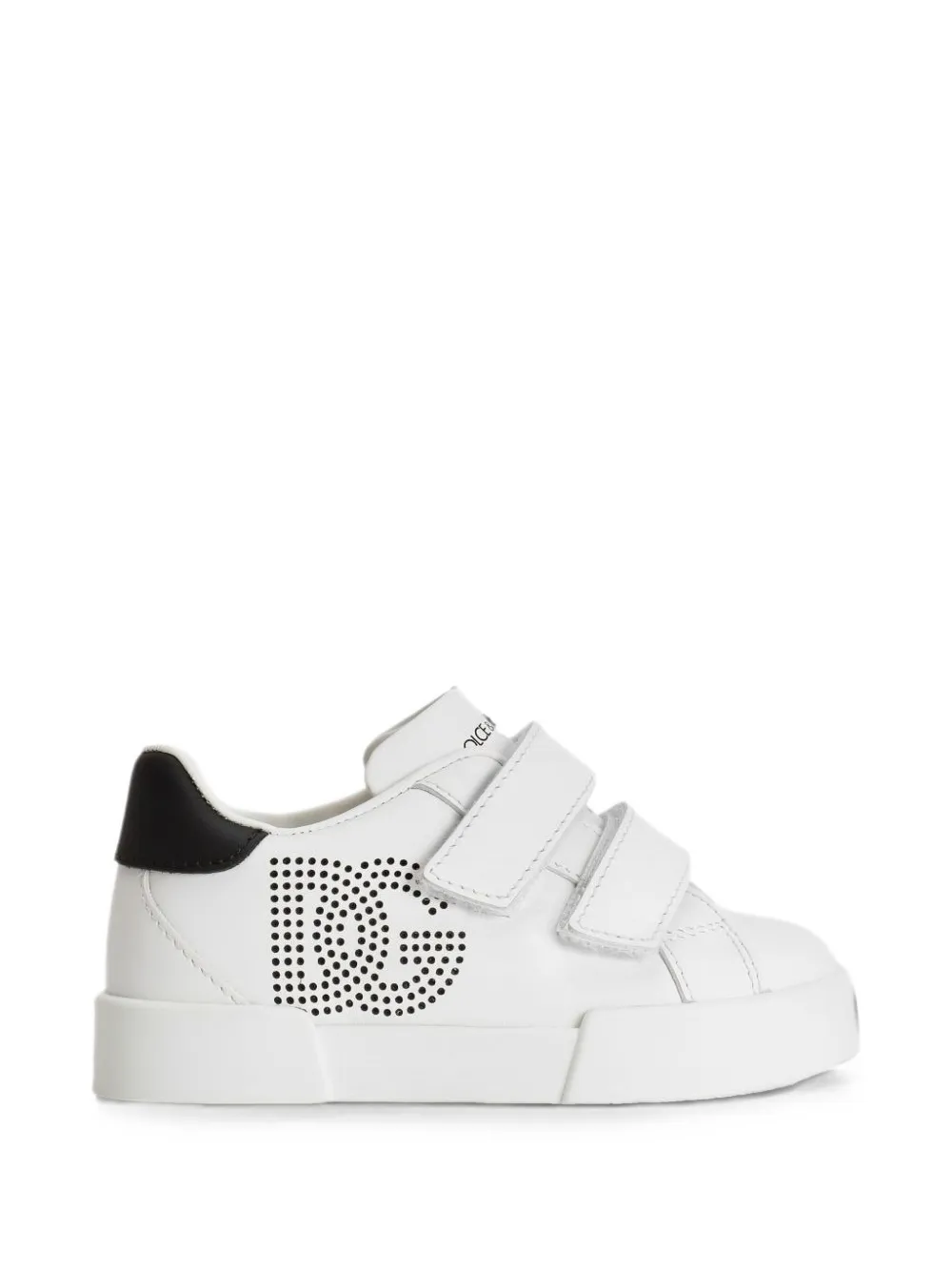 Dolce & Gabbana Kids touch-strap leather sneakers - Bianco
