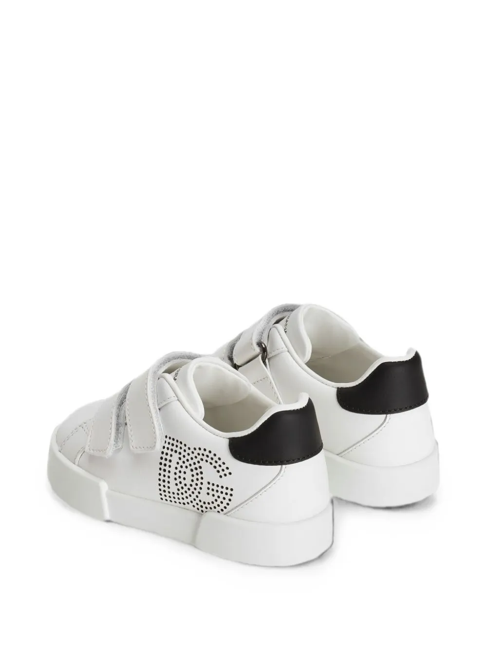 Dolce & Gabbana Kids touch-strap leather sneakers Wit