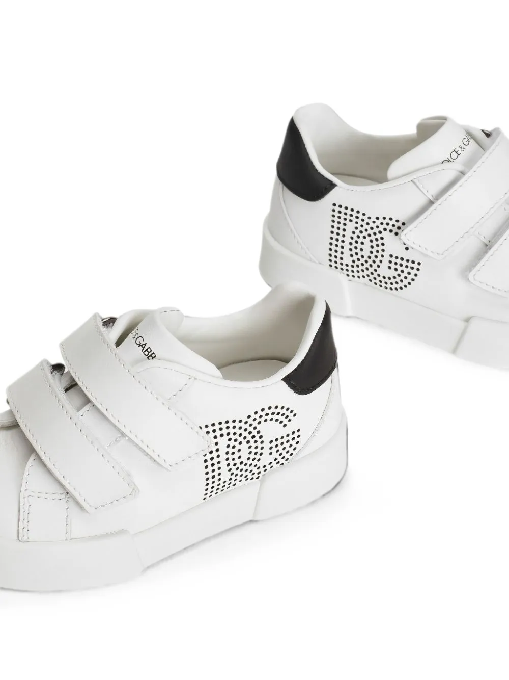 Dolce & Gabbana Kids touch-strap leather sneakers Wit