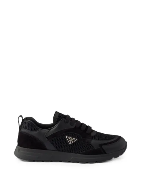 Prada Prax leather and fabric sneakers