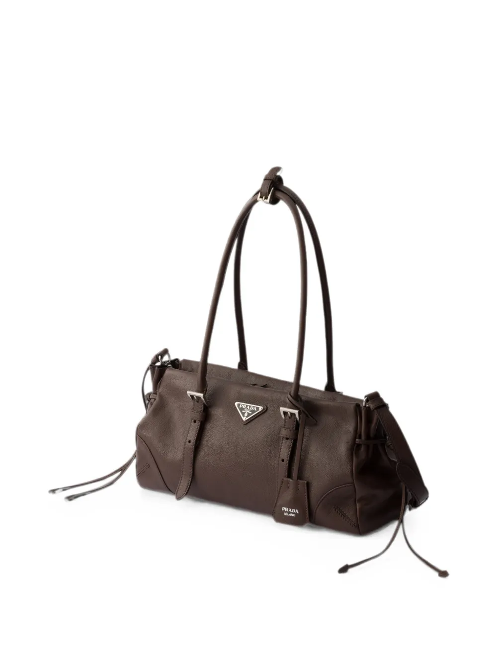 Prada Leren shopper met gesp-detail Bruin