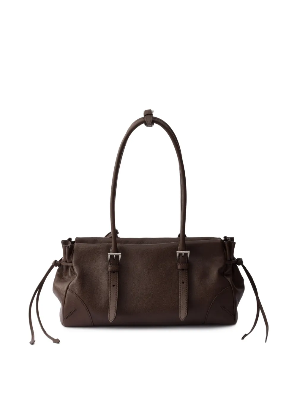 Prada Leren shopper met gesp-detail Bruin