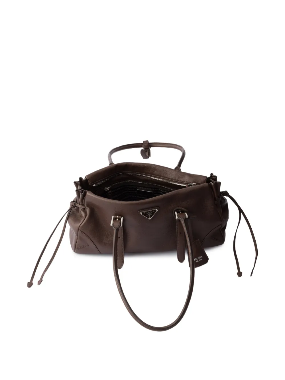 Prada Leren shopper met gesp-detail Bruin