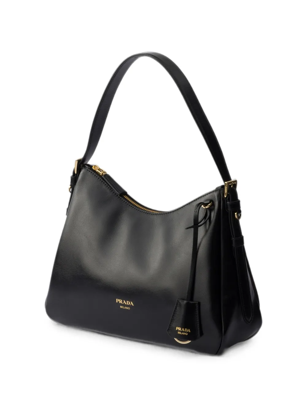 Prada Medium Aimée leren schoudertas Zwart