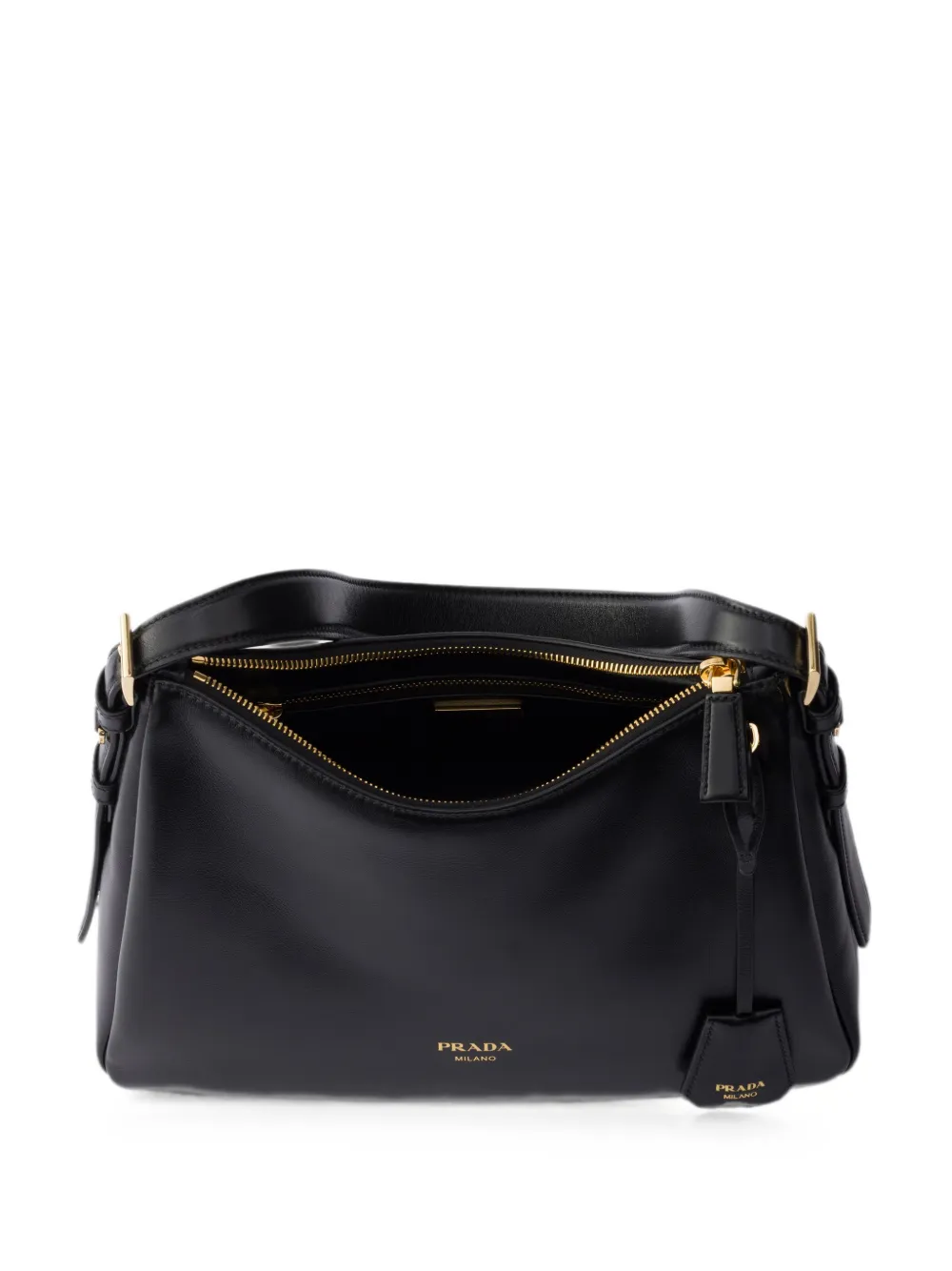 Prada Medium Aimée leren schoudertas Zwart