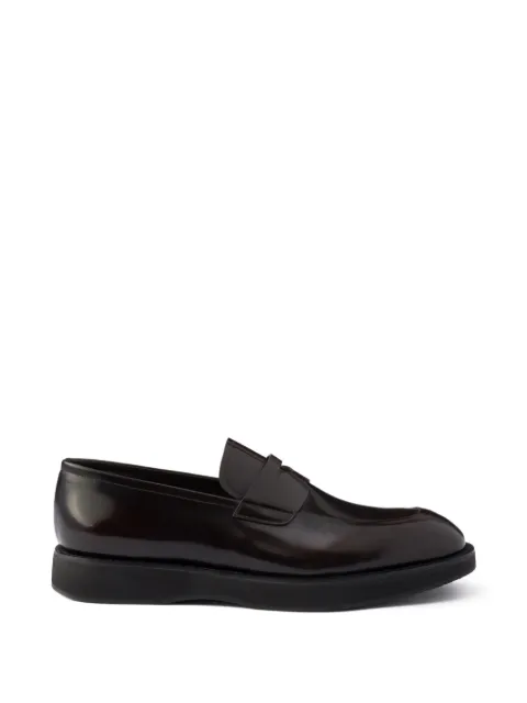 Prada brushed leather loafers