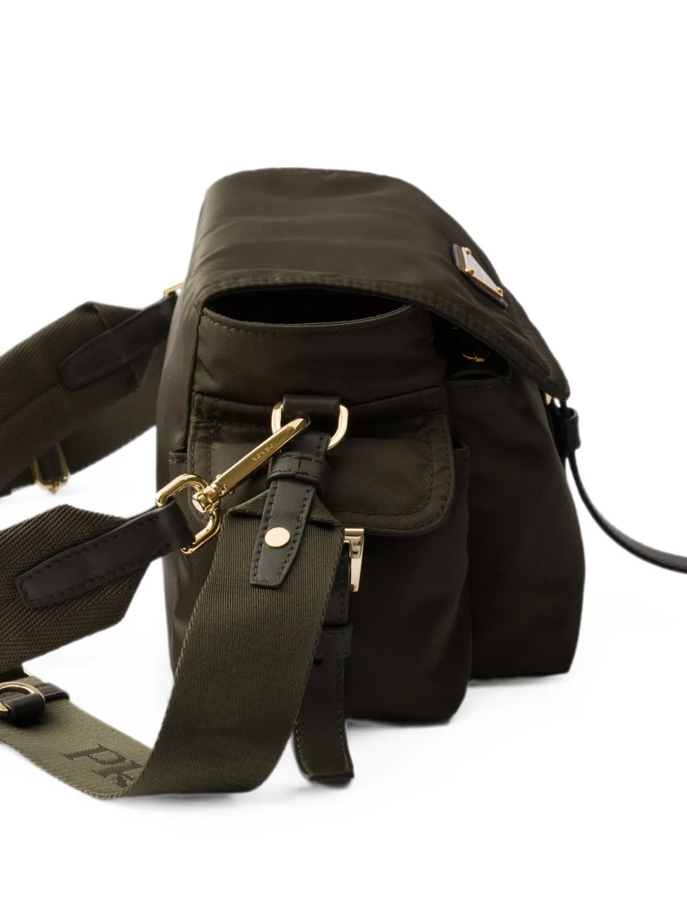 Prada Explore Re-Nylon medium schoudertas met klep Groen