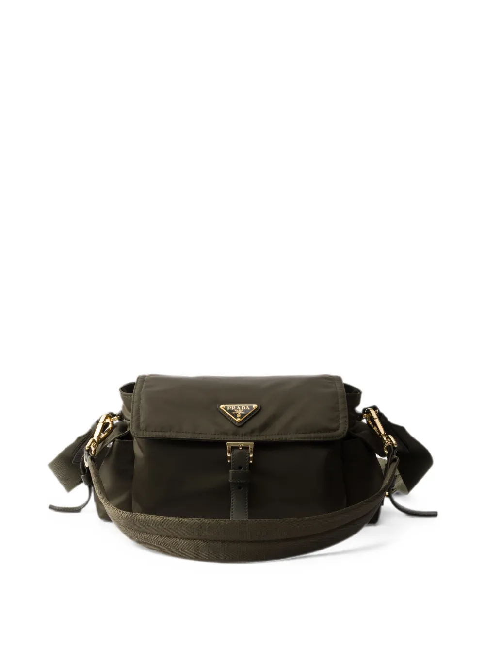 Prada Explore Re-Nylon medium schoudertas met klep Groen