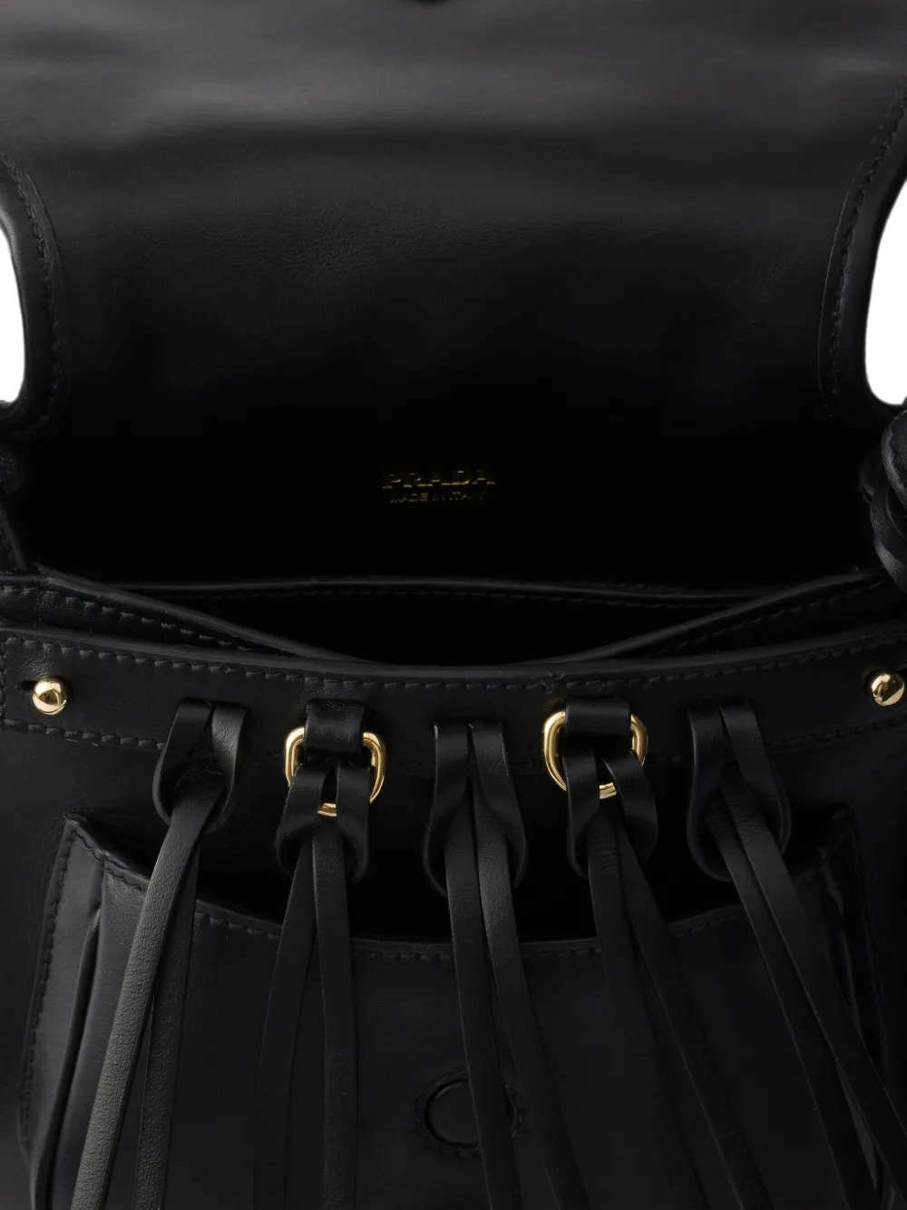 Prada Corsaire Re-Nylon en leren mini-schoudertas Zwart