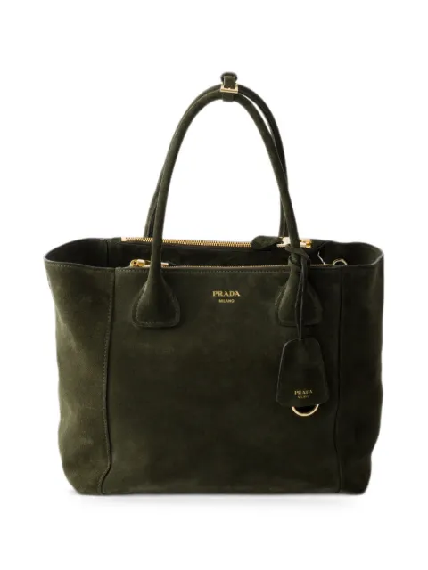 Prada large suede tote bag