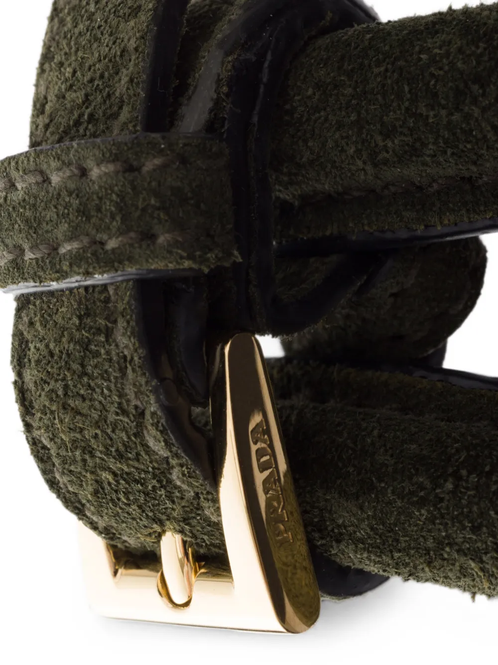 Prada Grote suède shopper Groen