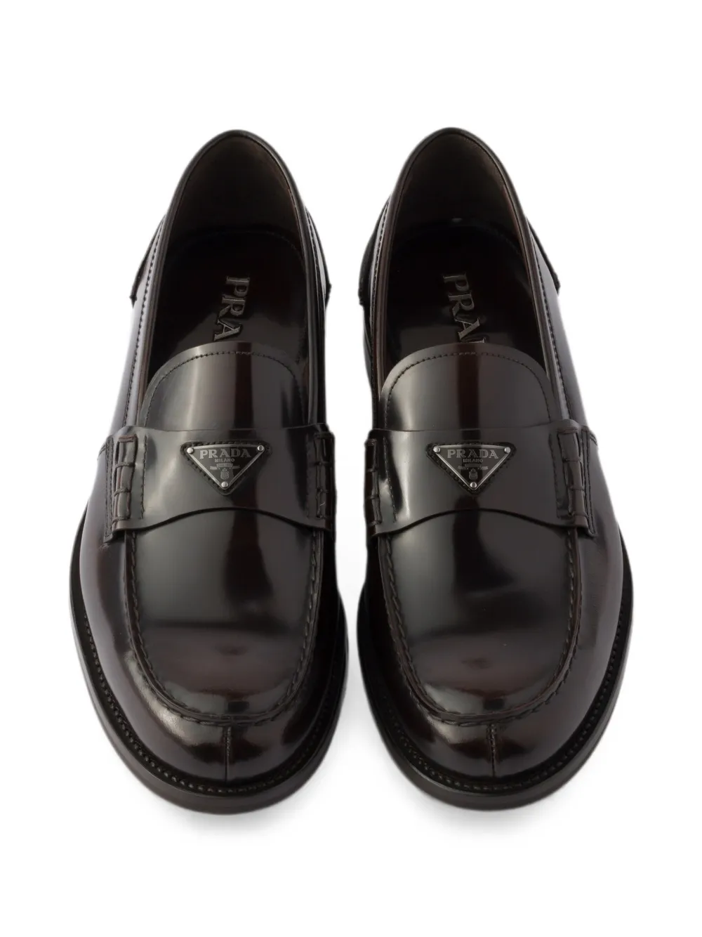 Prada Sneakers van geborsteld leer Bruin