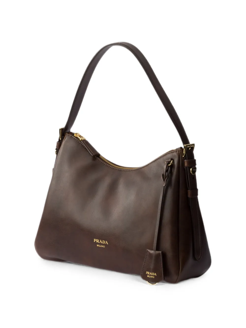 Prada Medium Aimée leren schoudertas Bruin