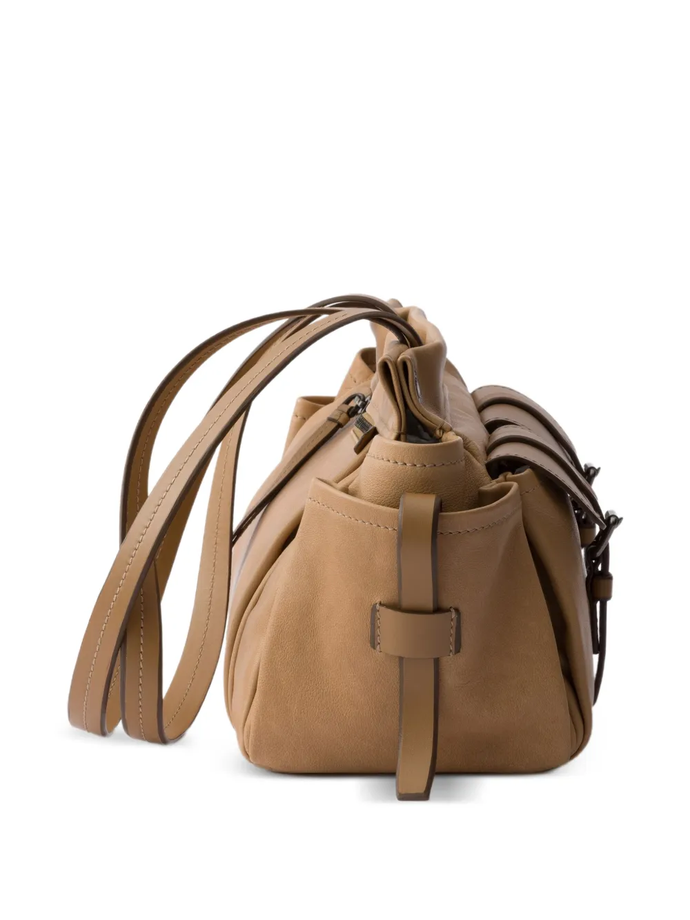 Prada Route medium leren shopper Beige