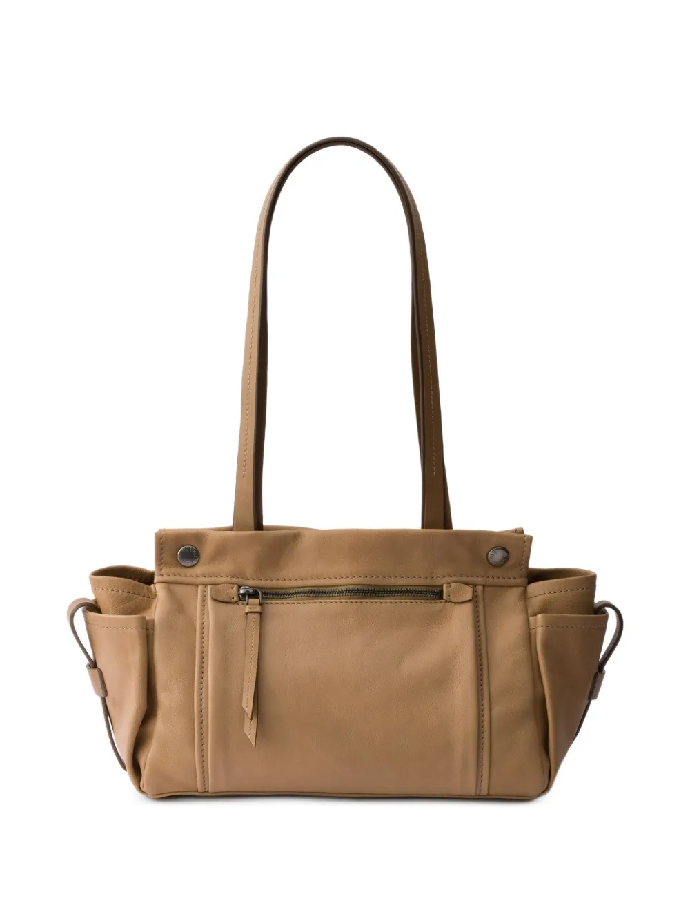 Prada Route medium leren shopper Beige