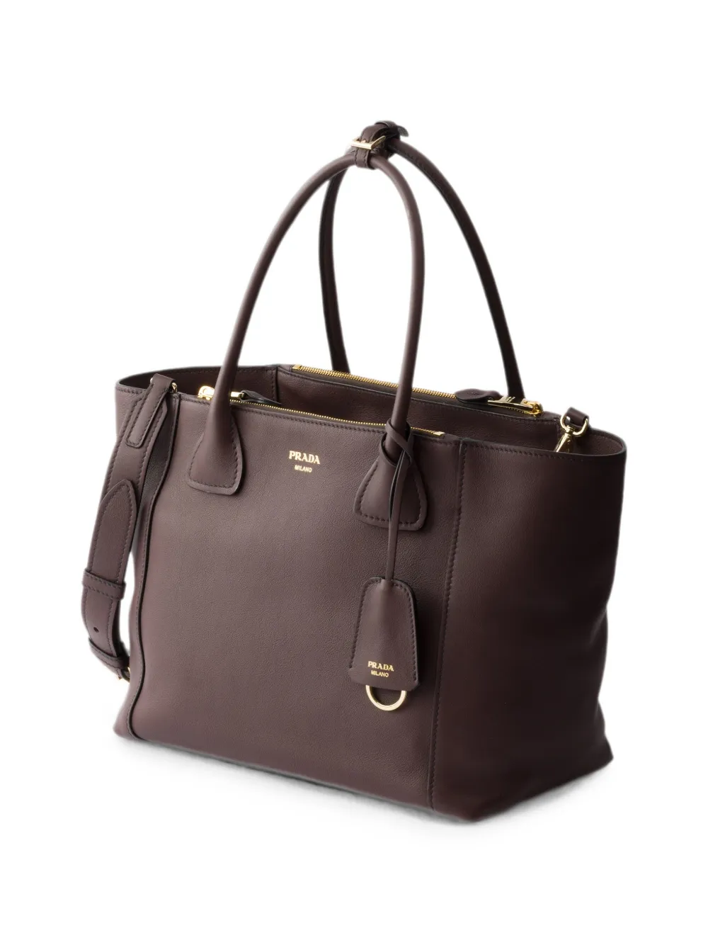 Prada Leren shopper Bruin