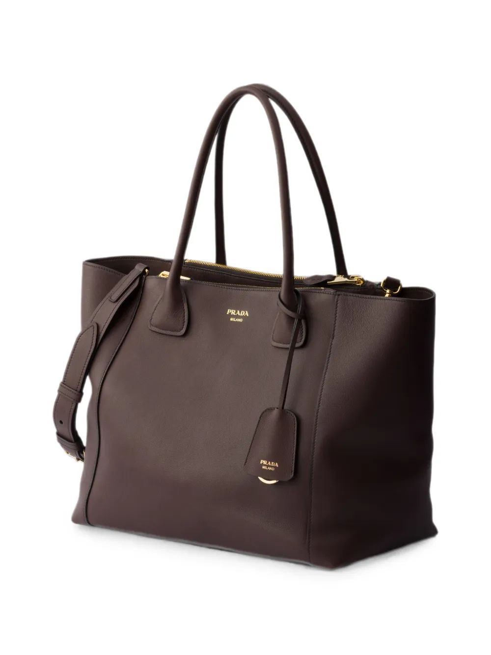 Prada Leren shopper Bruin