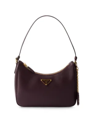 Prada Mini Re-Edition 2005 Saffiano Leather Shoulder Bag | Brown