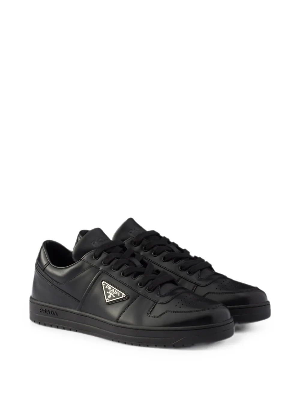 Prada Downtown leather sneakers Zwart