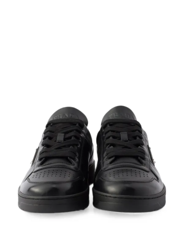 Prada Downtown Leather Sneakers | Black | FARFETCH RO