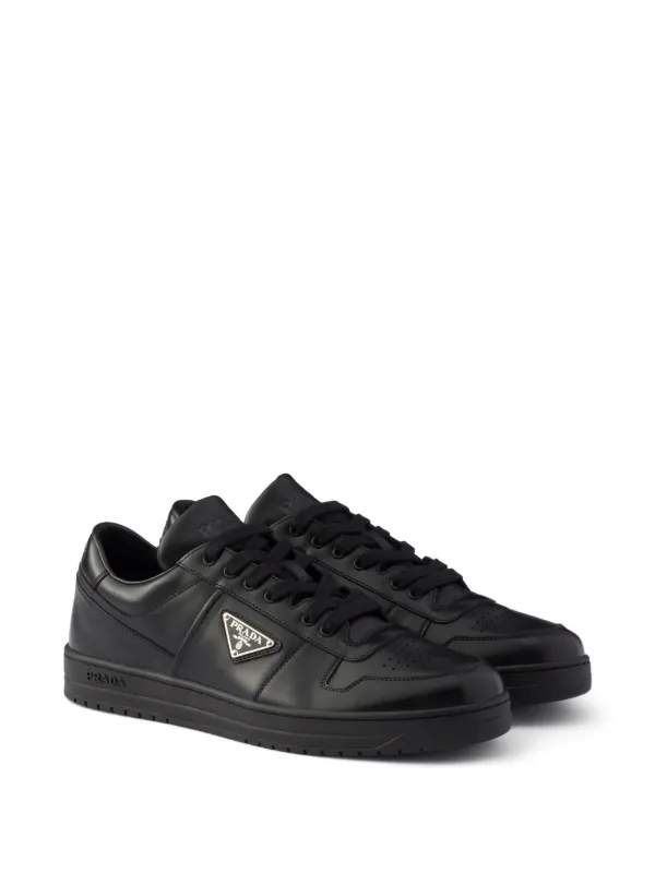 Prada Downtown Leather Sneakers | Black | FARFETCH CY