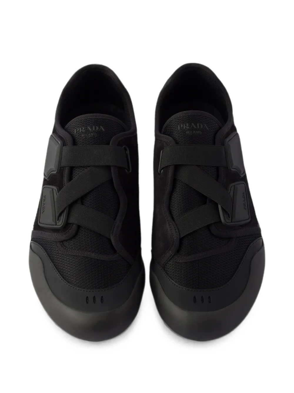 Prada Speedrock leren sneakers met mesh Zwart