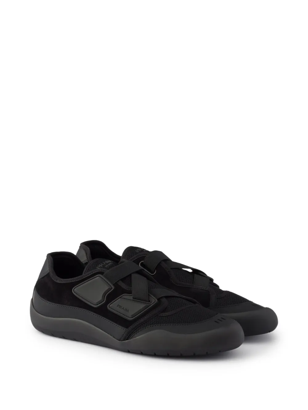 Prada Speedrock leren sneakers met mesh Zwart